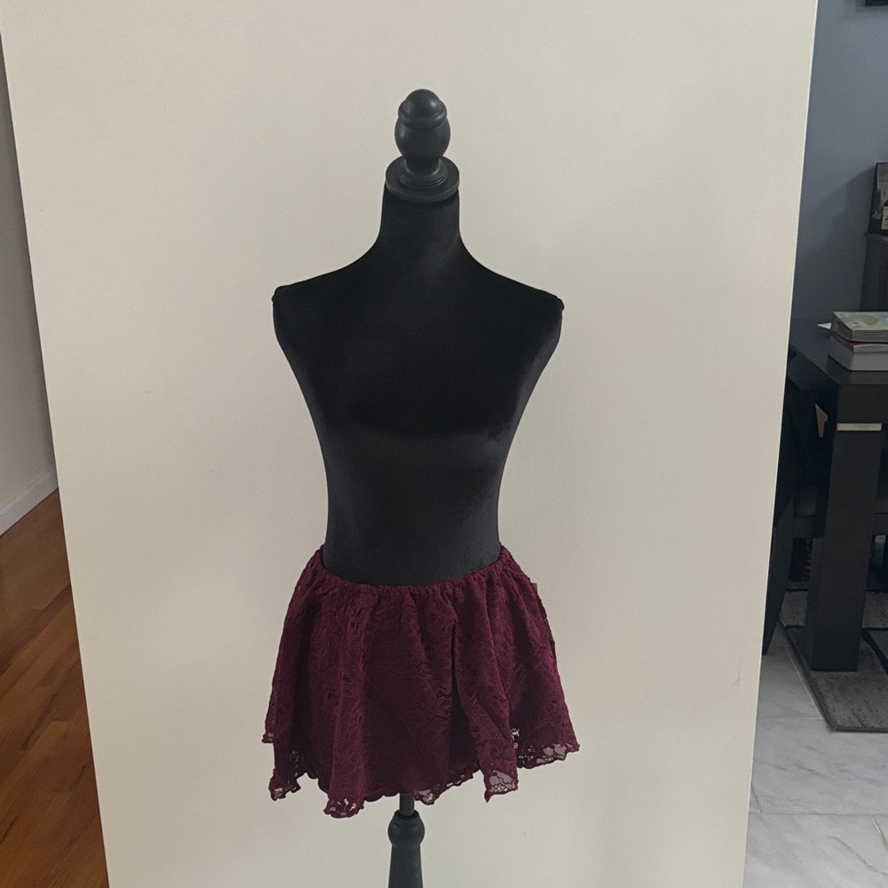 Celebrity Pink Tawny Port Lace Mini Skirt